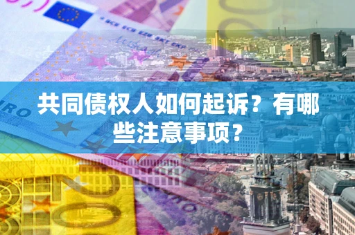 济南共同债权人如何起诉？有哪些注意事项？